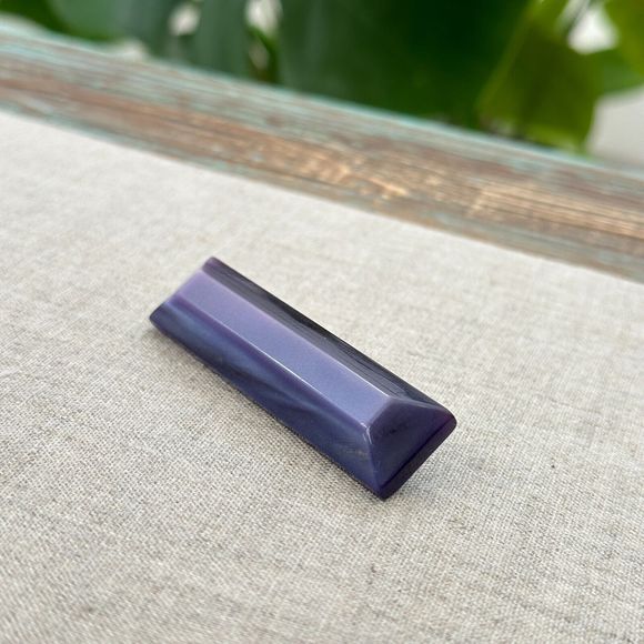 Vintage Moonglow Thermoset Plastic Bar Brooch Pin Violet Purple 2 5/16" - Picture 11 of 14